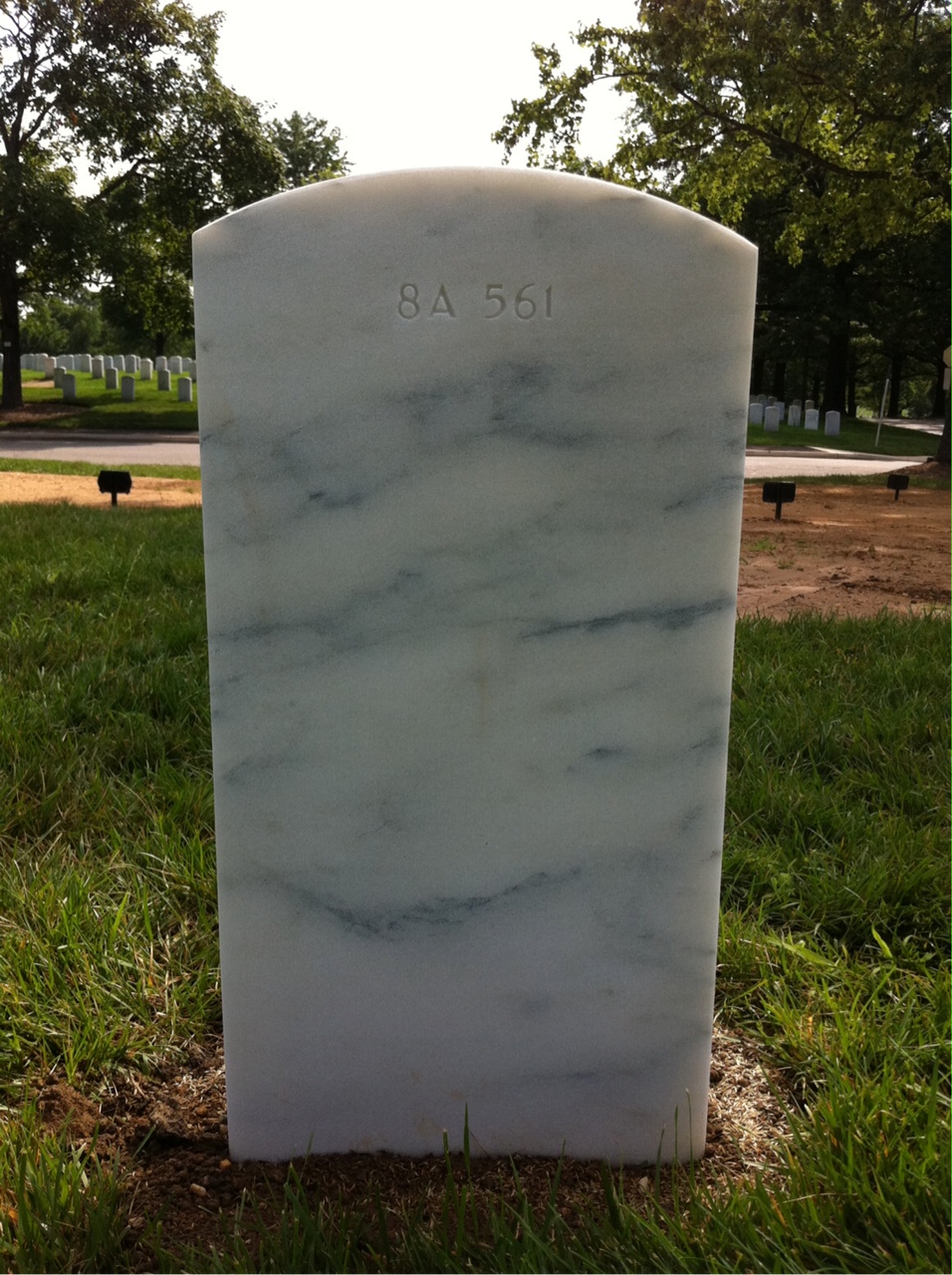 Back of headstone — Maurice Ashley