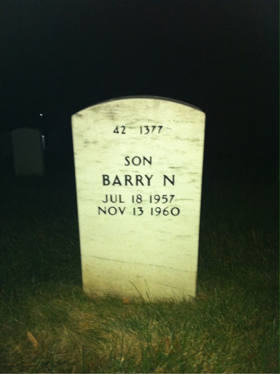Back of headstone — Bernard Butler