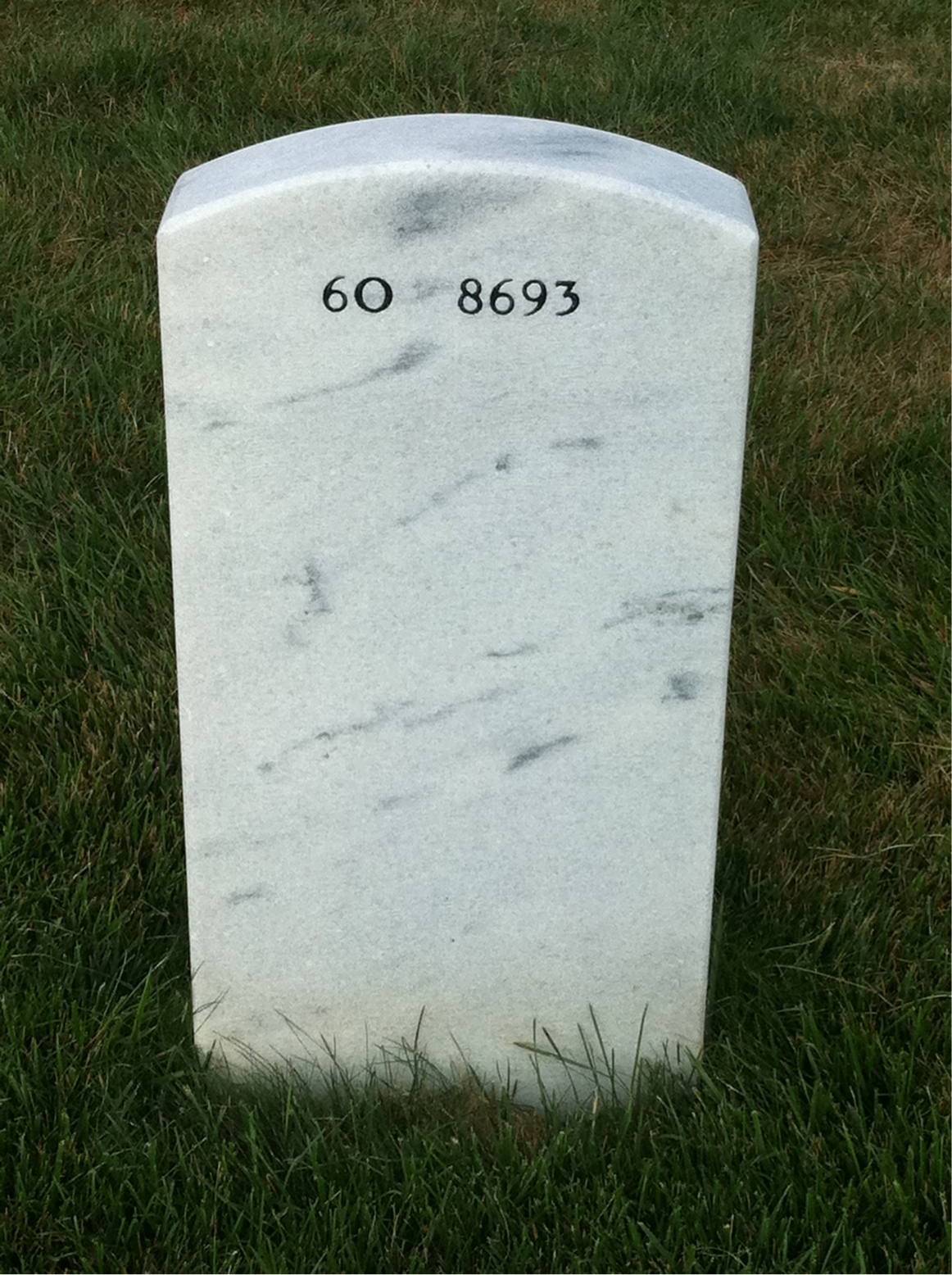 Back of headstone — Harold Stone