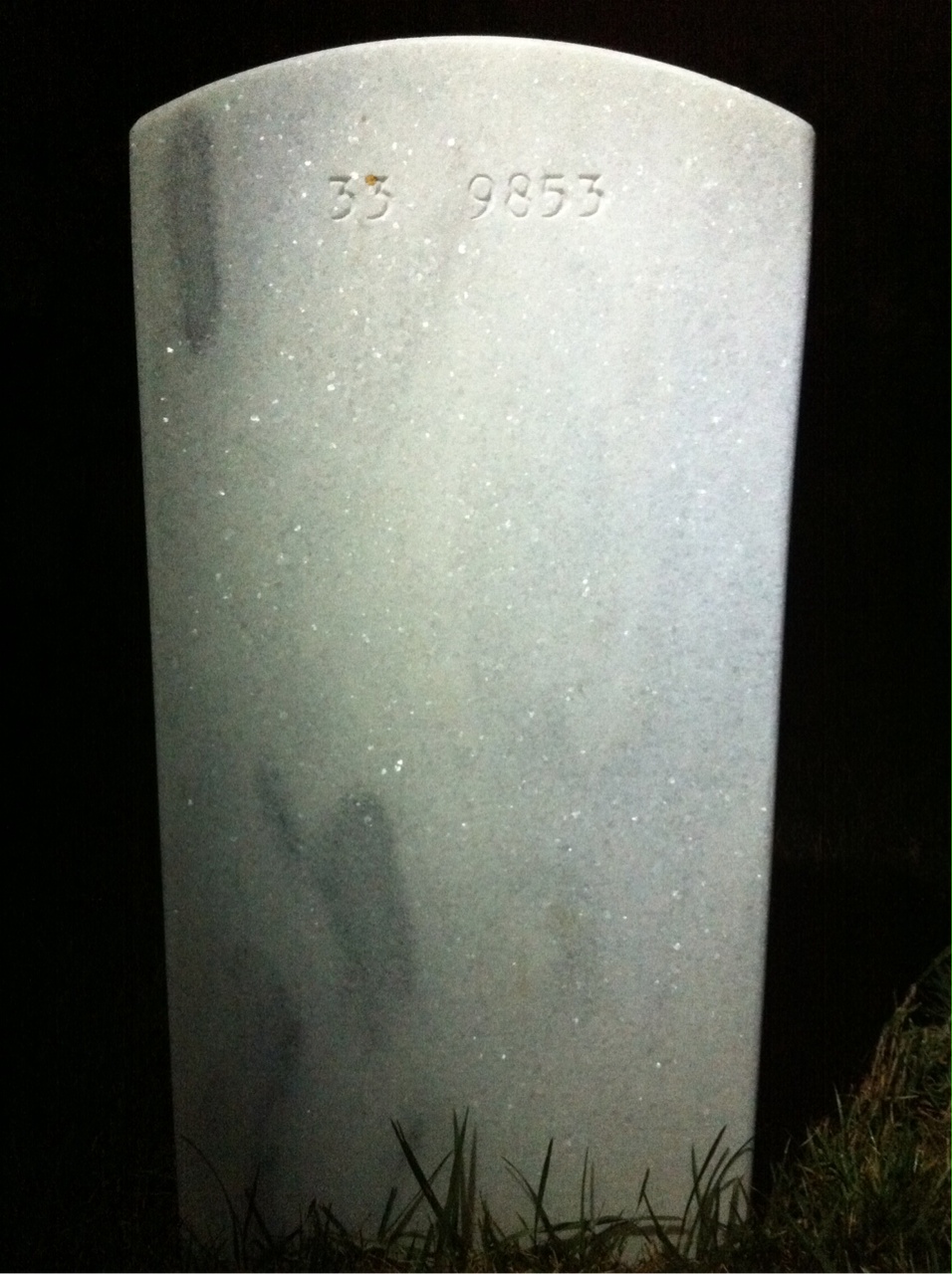 Back of headstone — James Kingery