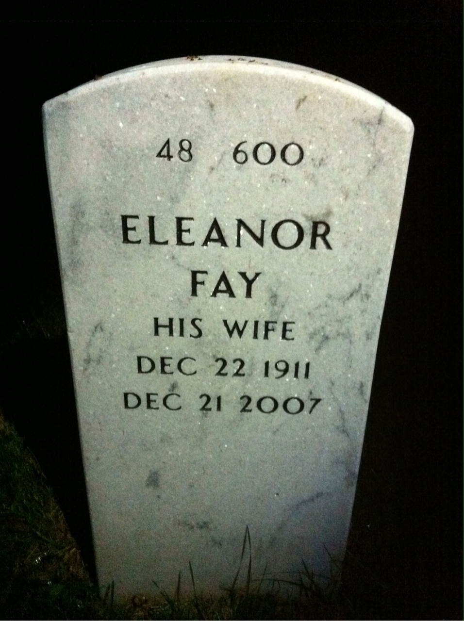 Back of headstone — John Mcginnis