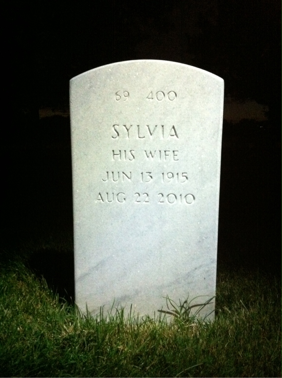 Back of headstone — Albert R Hunsberger
