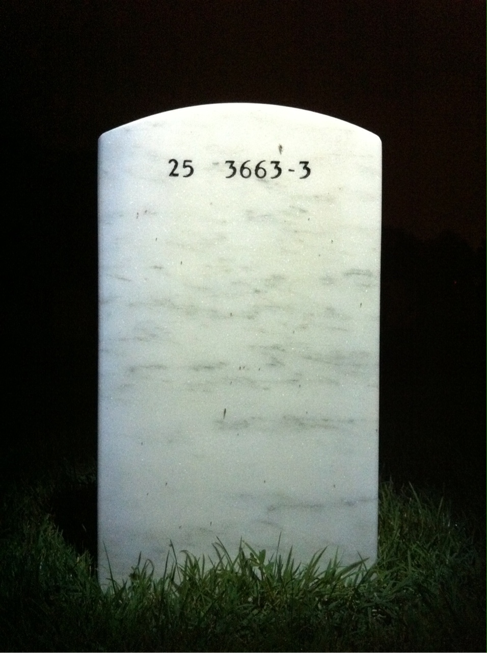 Back of headstone — Ronald Dignazio