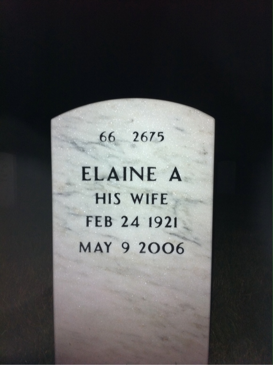 Back of headstone — Claude Bartles