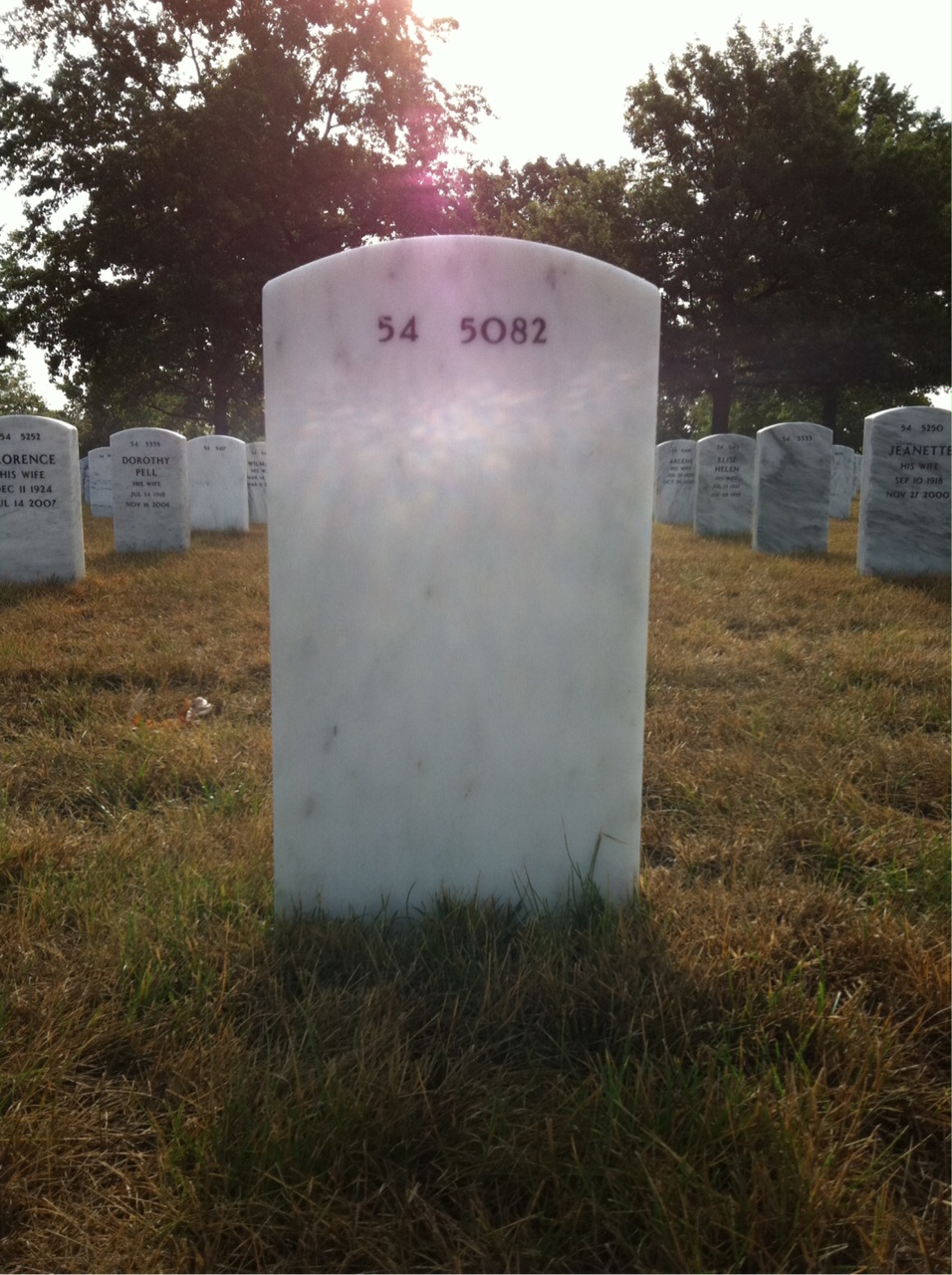 Back of headstone — Carroll Carter
