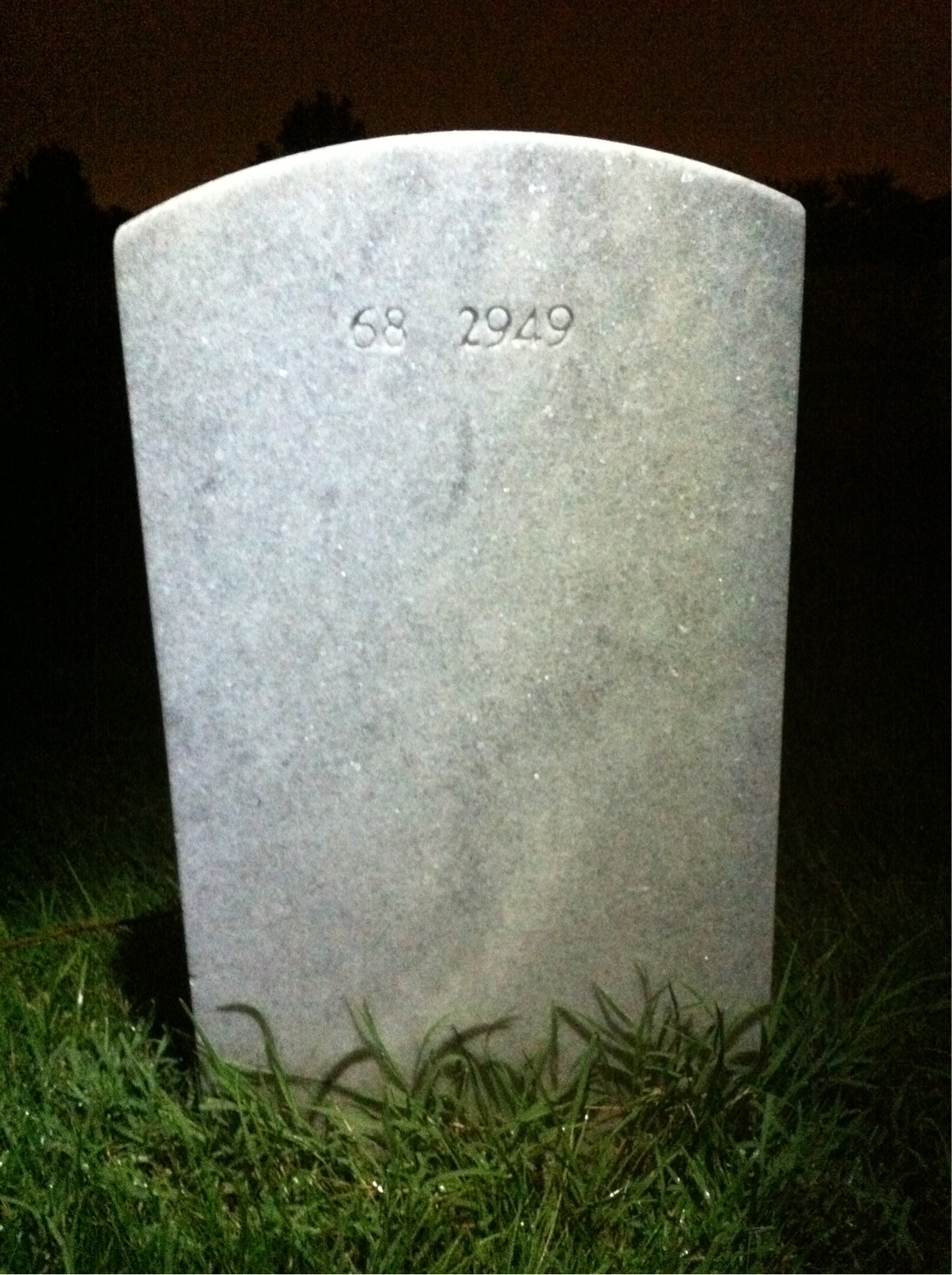 Back of headstone — David Adaska