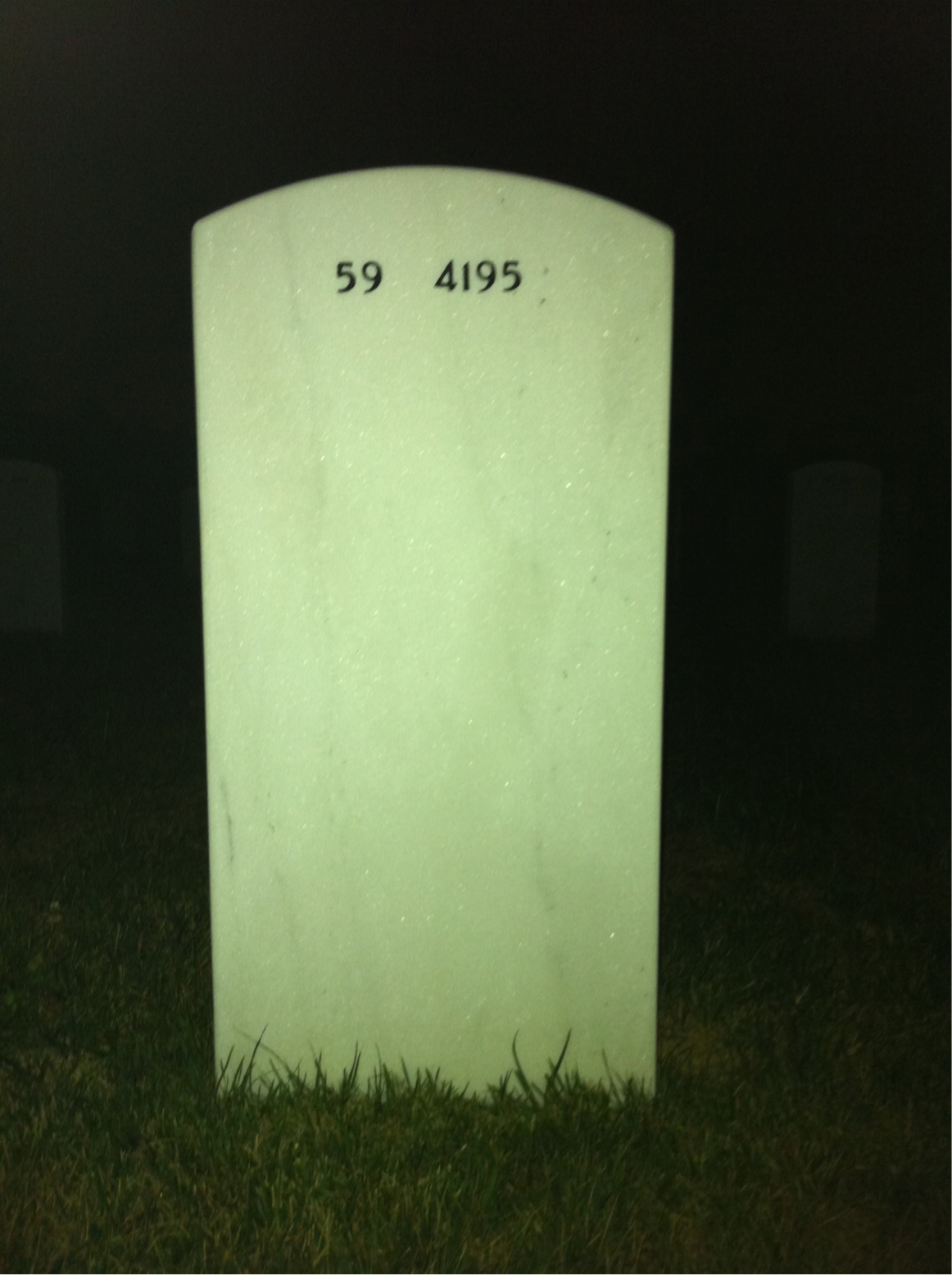 Back of headstone — Thomas Aubrey Reaves