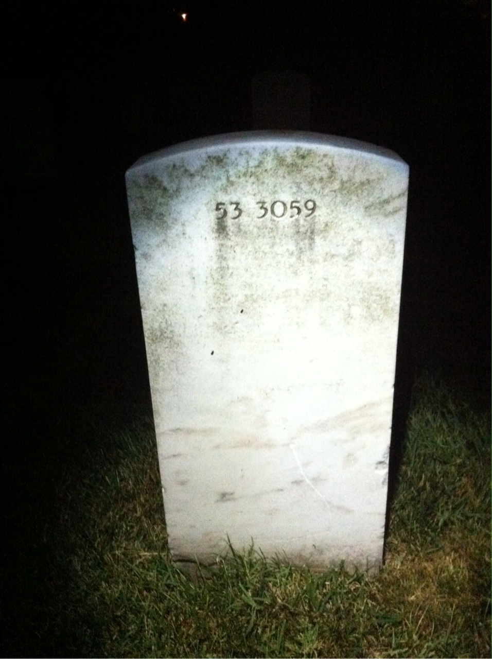 Back of headstone — Basil Milliken