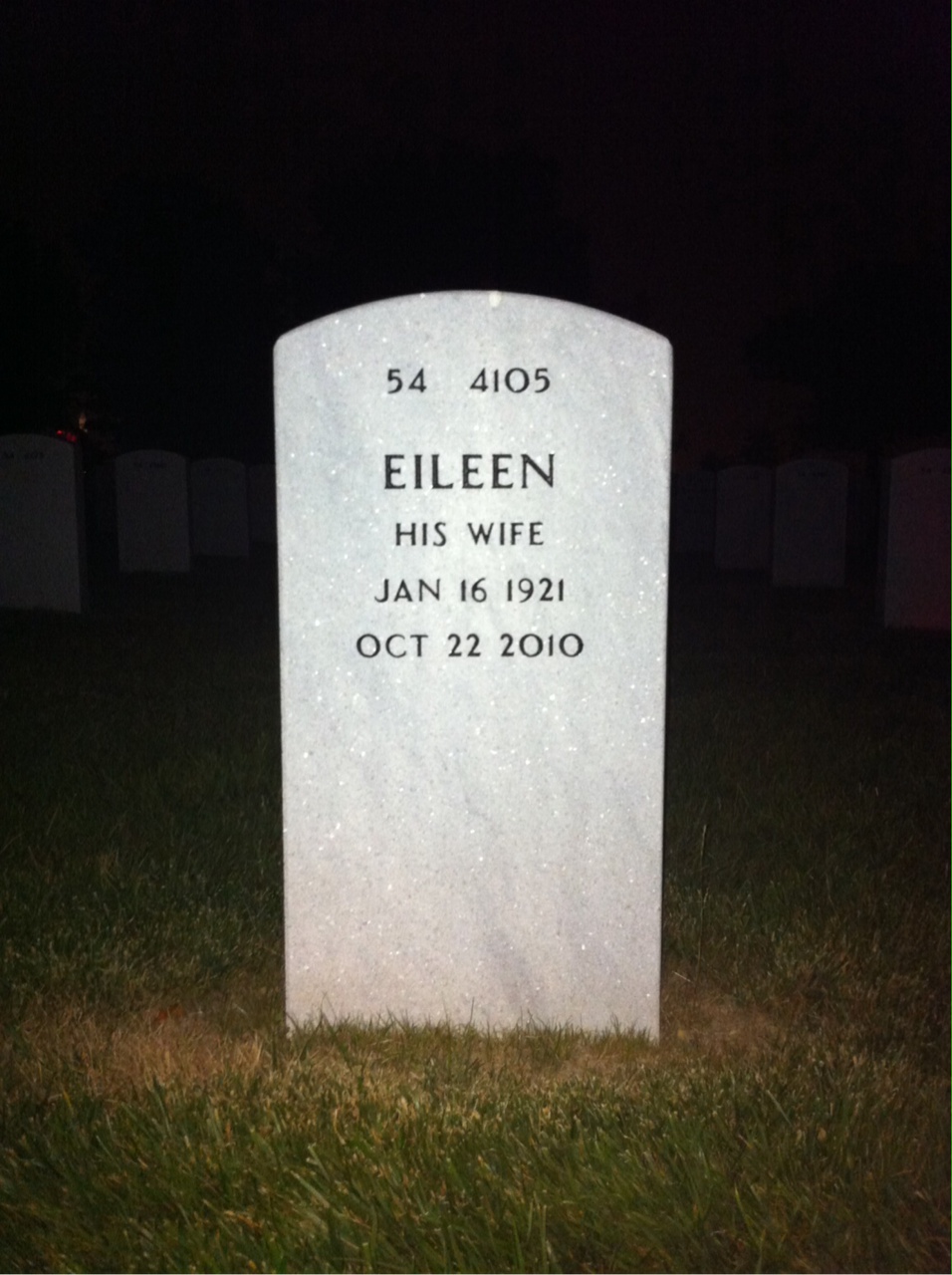 Back of headstone — Kenneth T Manning