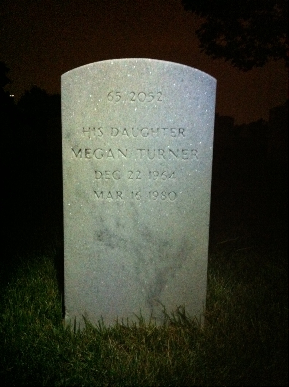 Back of headstone — John Francis Mccabe
