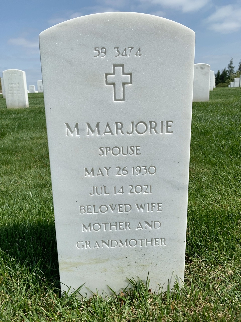 Back of headstone — Kenneth Gilliland