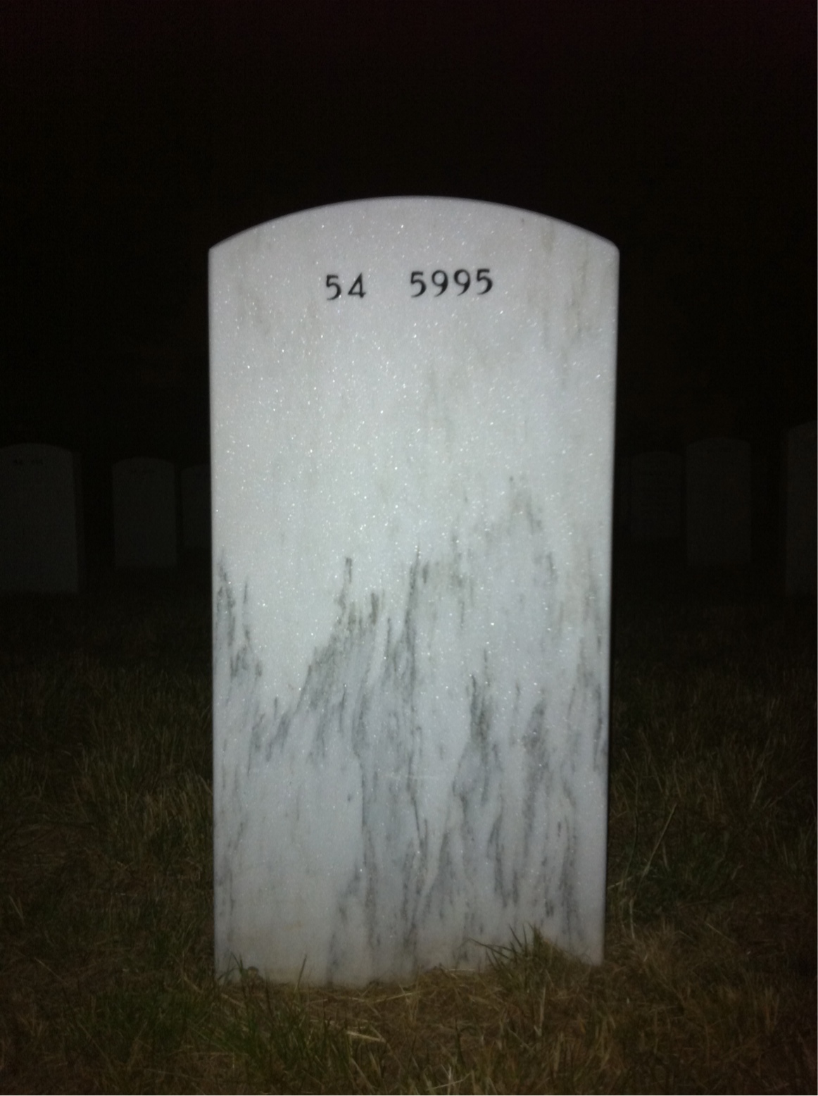 Back of headstone — Warren Bates
