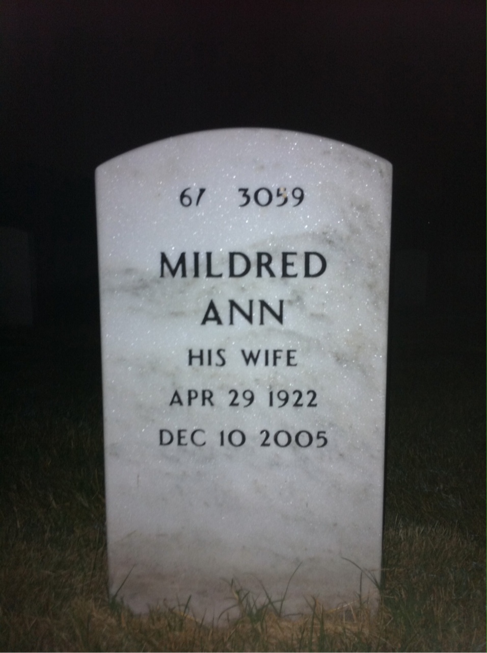 Back of headstone — William Tate