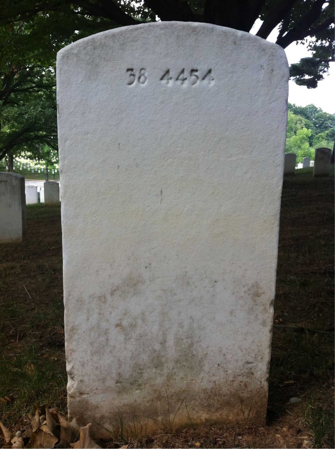 Back of headstone — Joseph Auten