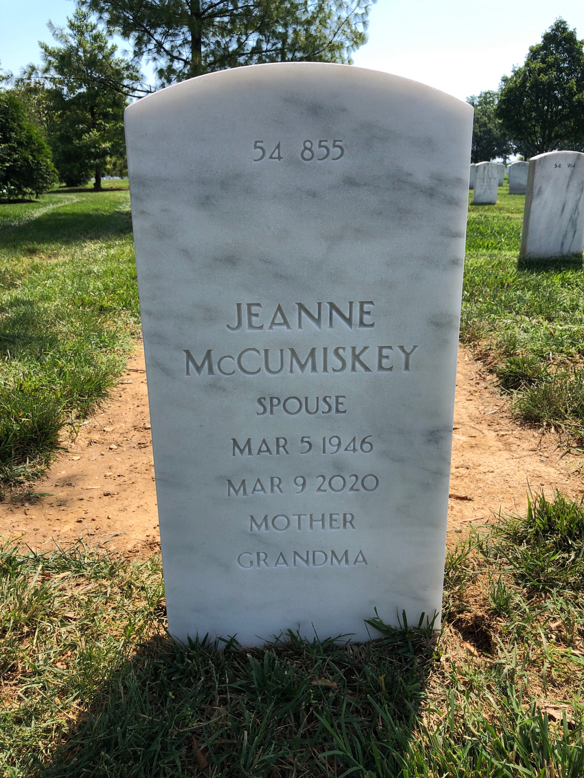 Back of headstone — John Schofield