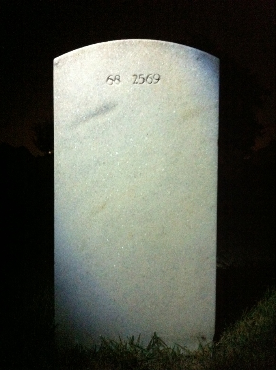 Back of headstone — Robin Baker