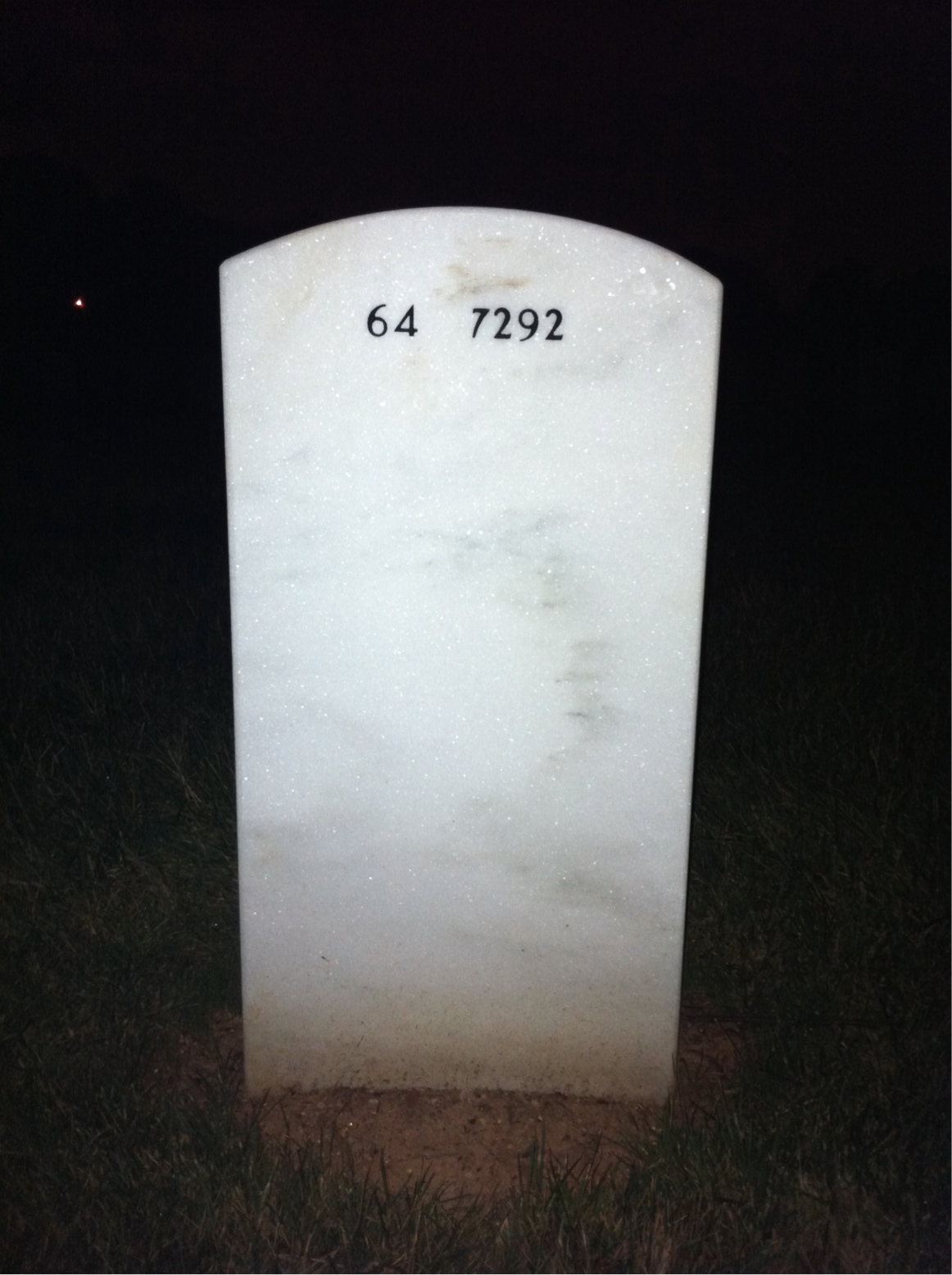 Back of headstone — Willis Dorton