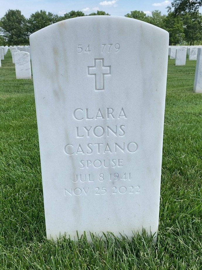 Back of headstone — John Castano