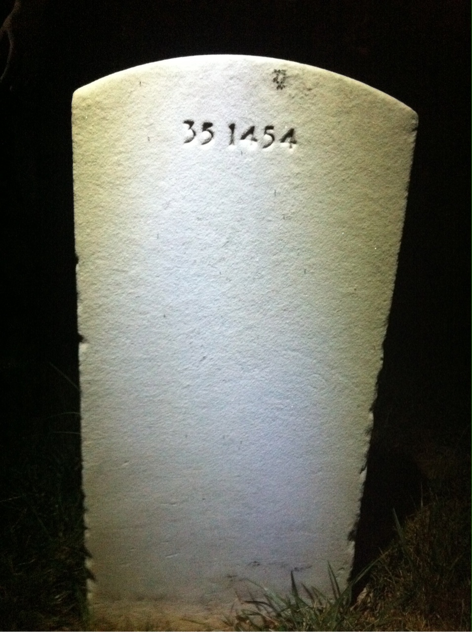 Back of headstone — William Edward Dunlap