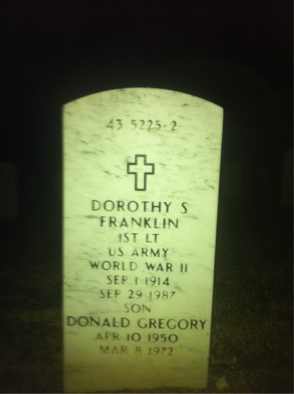 Back of headstone — Clyde Franklin