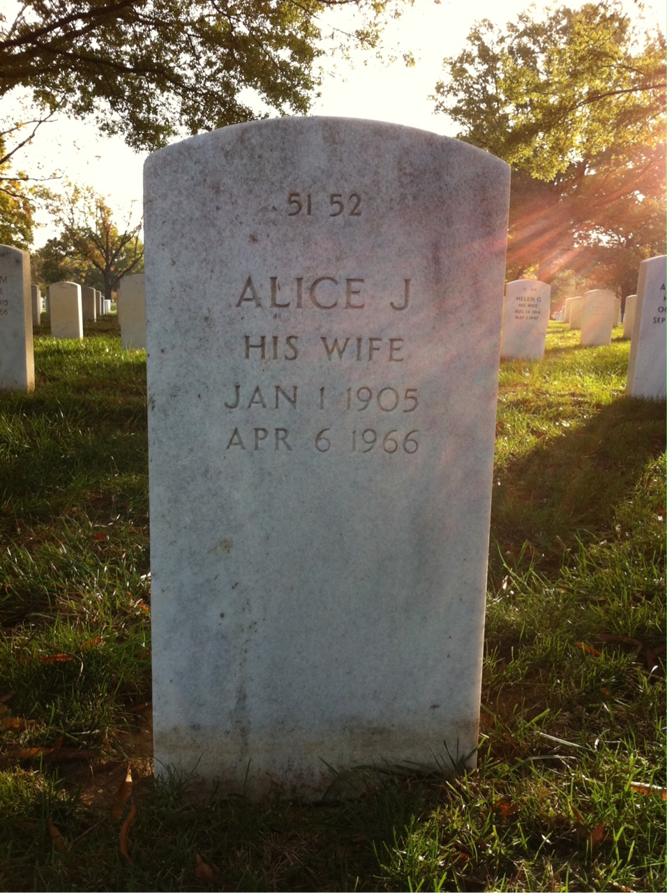 Back of headstone — John Cunningham