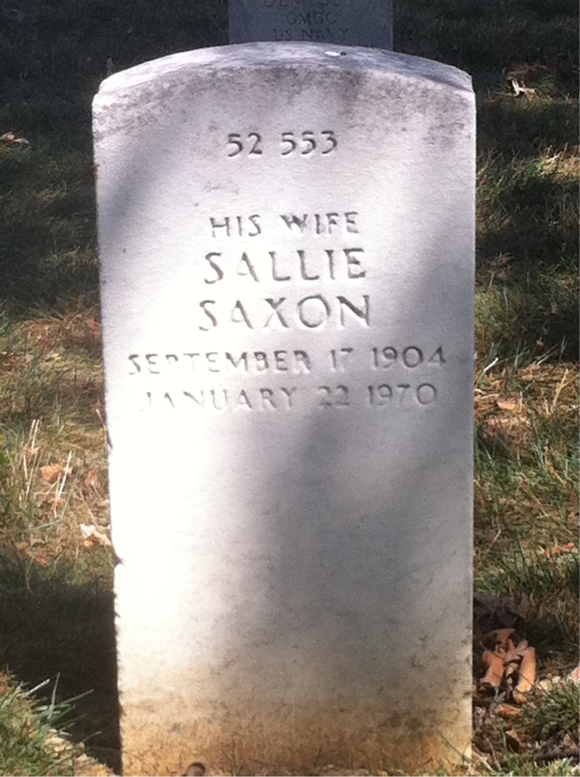 Back of headstone — Andrew Abel