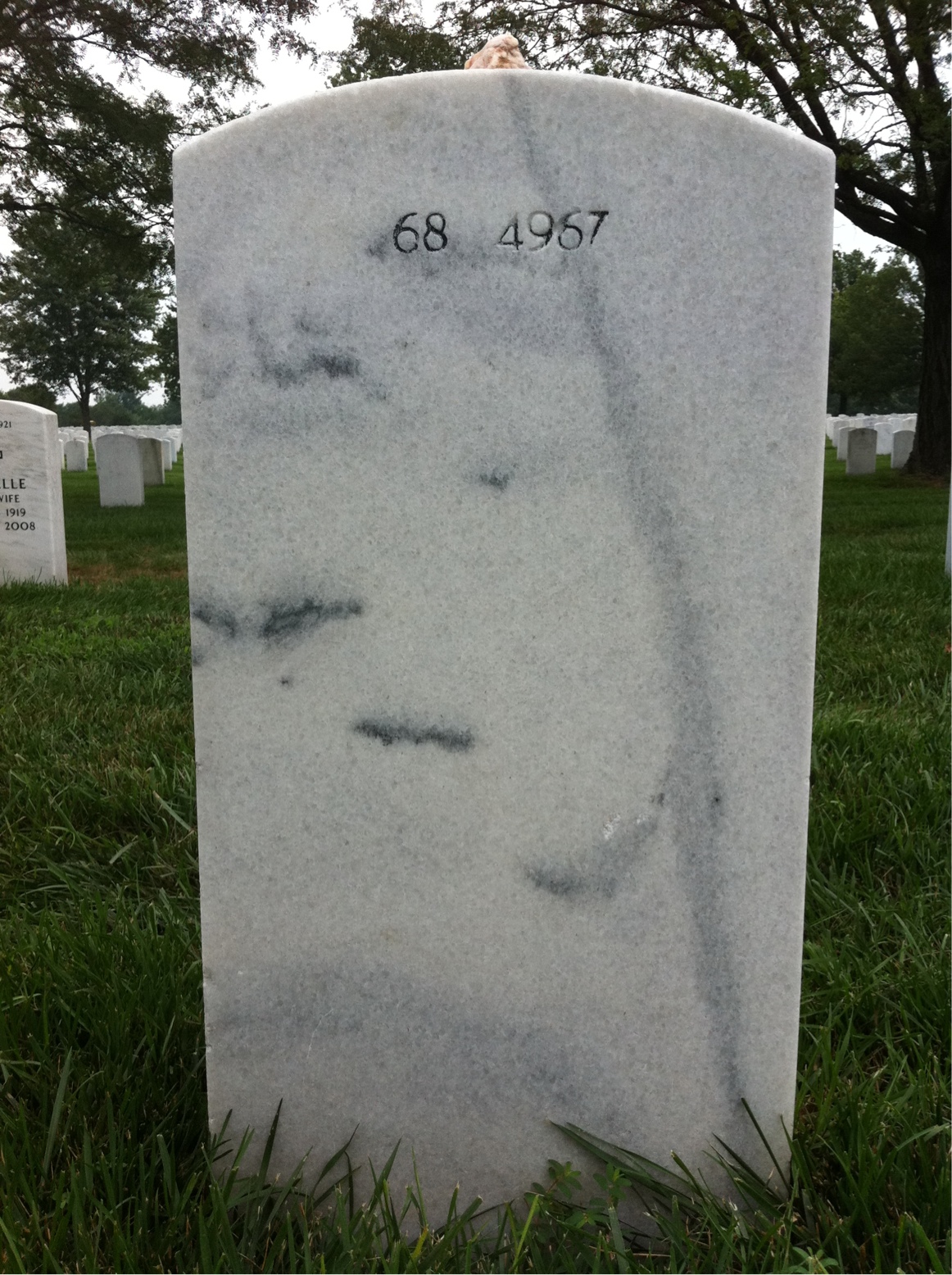 Back of headstone — Peter B Ober