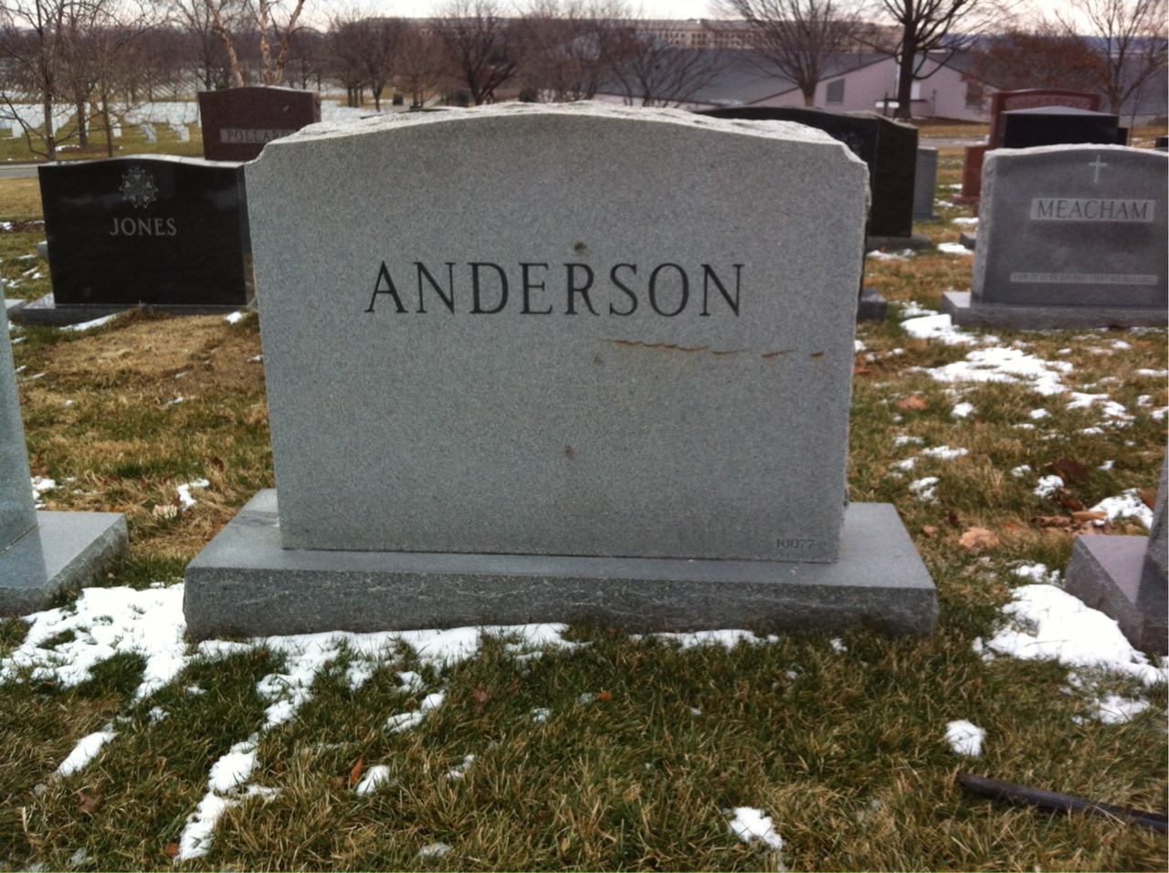Back of headstone — Herbert Anderson