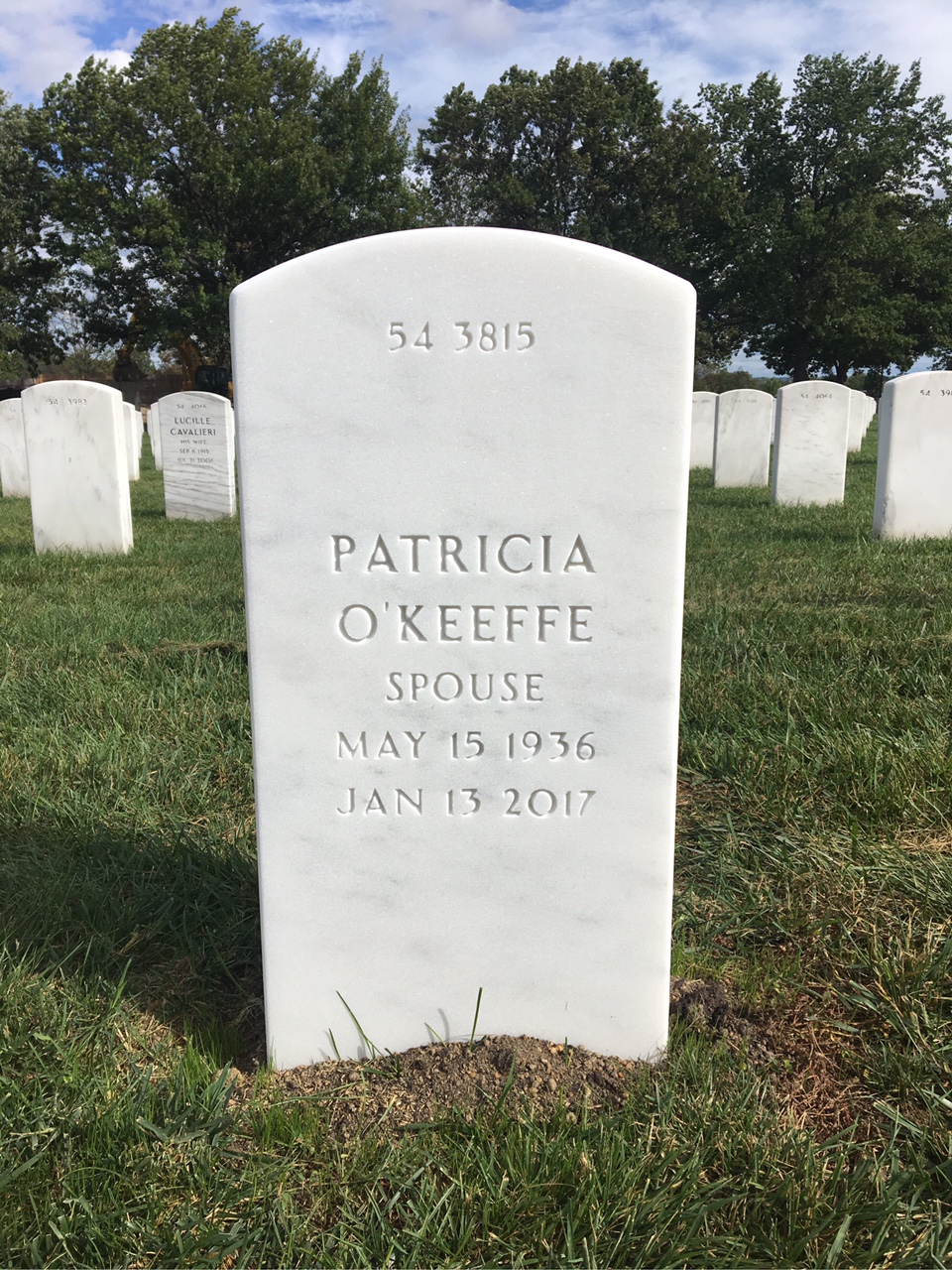 Back of headstone — Raleigh Cox