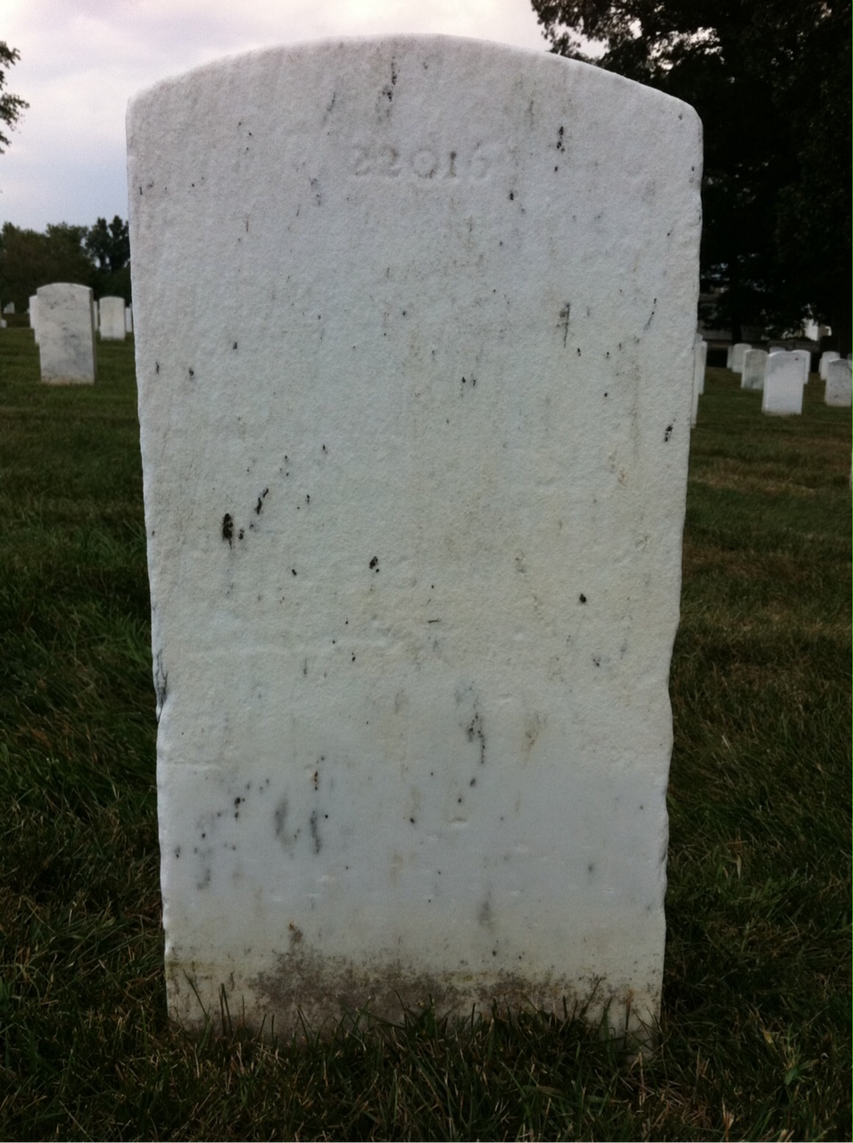 Back of headstone — John Crockett