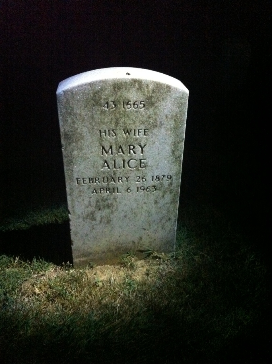 Back of headstone — William R Wiles