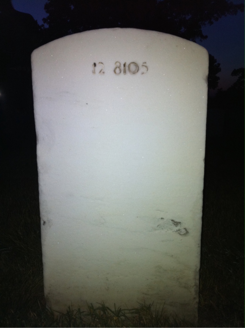 Back of headstone — Wilson Allen