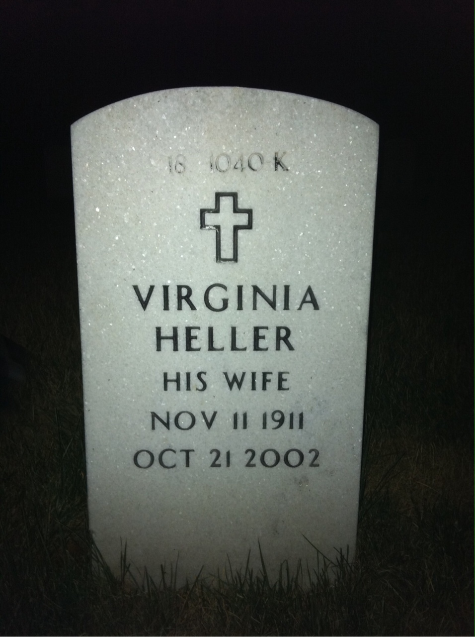 Back of headstone — William P Jones