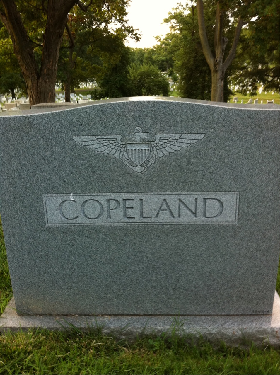 Back of headstone — James Copeland