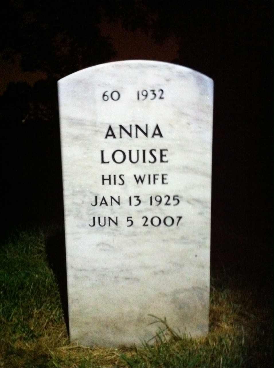 Back of headstone — Robert Bunn