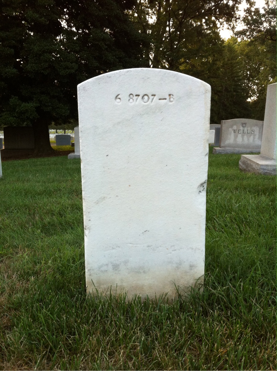 Back of headstone — George Bachman
