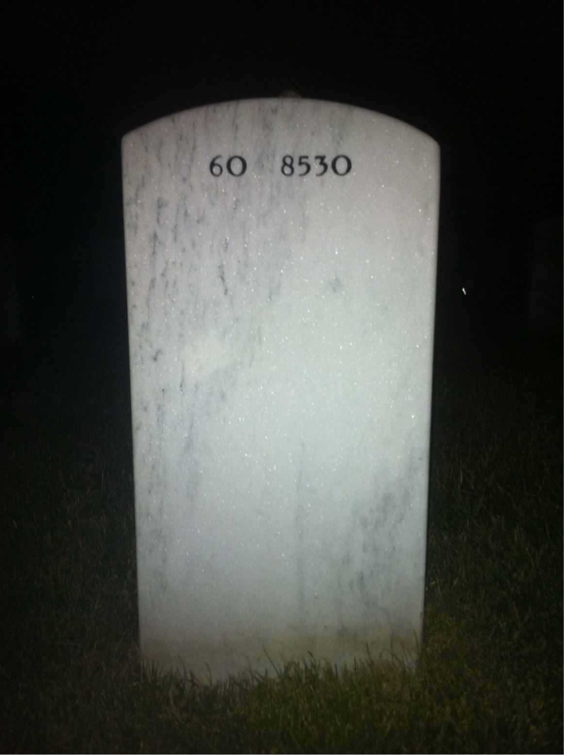 Back of headstone — Darryl Booker