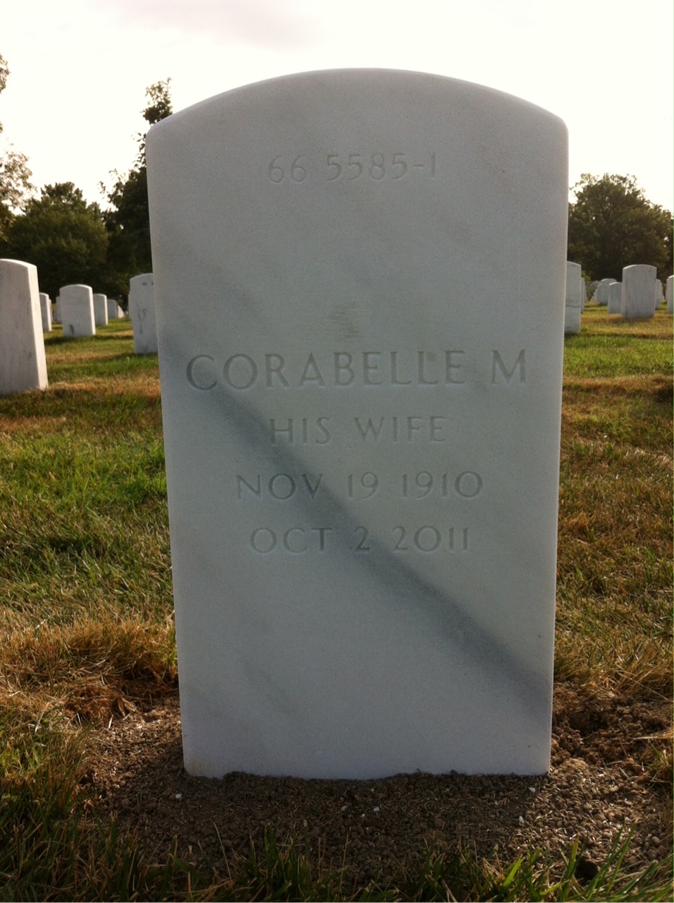Back of headstone — Frank Waters