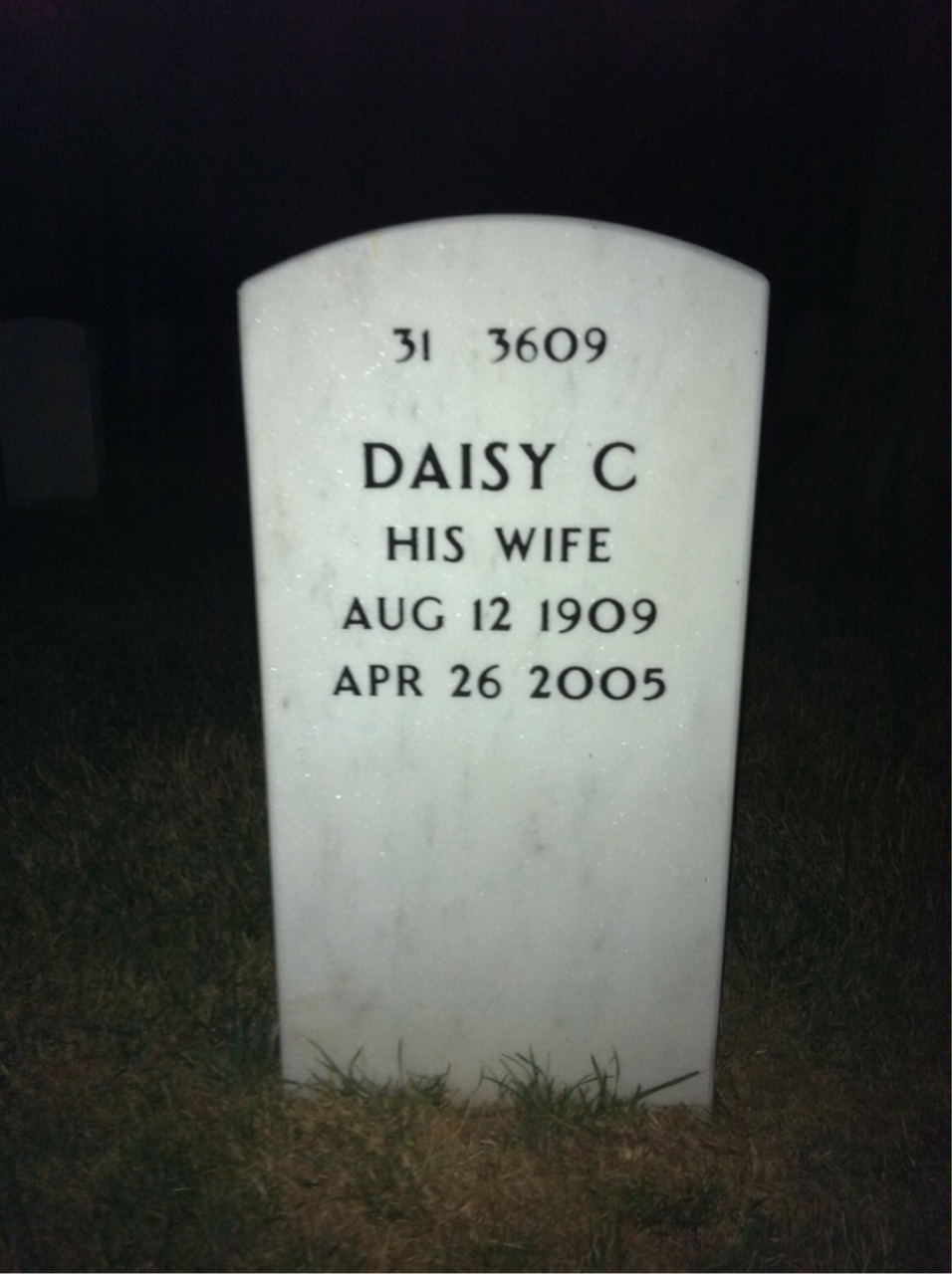 Back of headstone — George Grogg