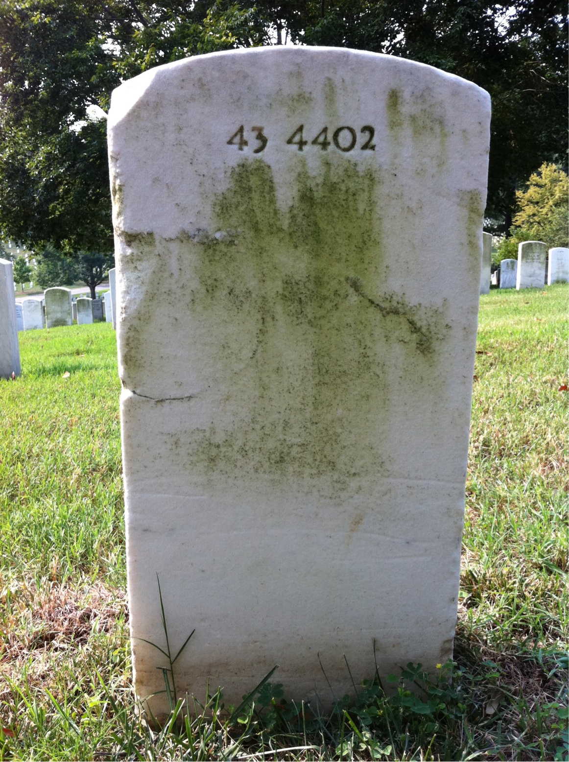 Back of headstone — Robert Aman