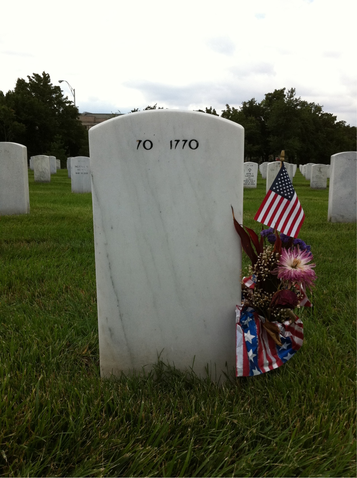 Back of headstone — John Okray