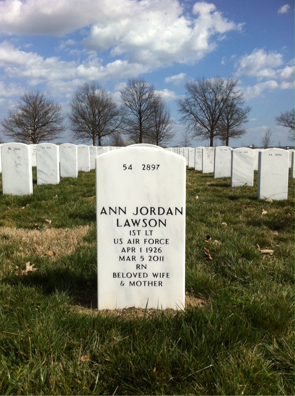 Back of headstone — Tom Lawson