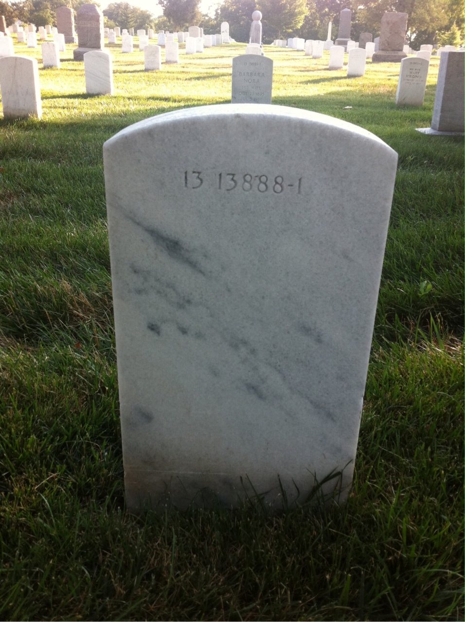 Back of headstone — Arthur Morgan