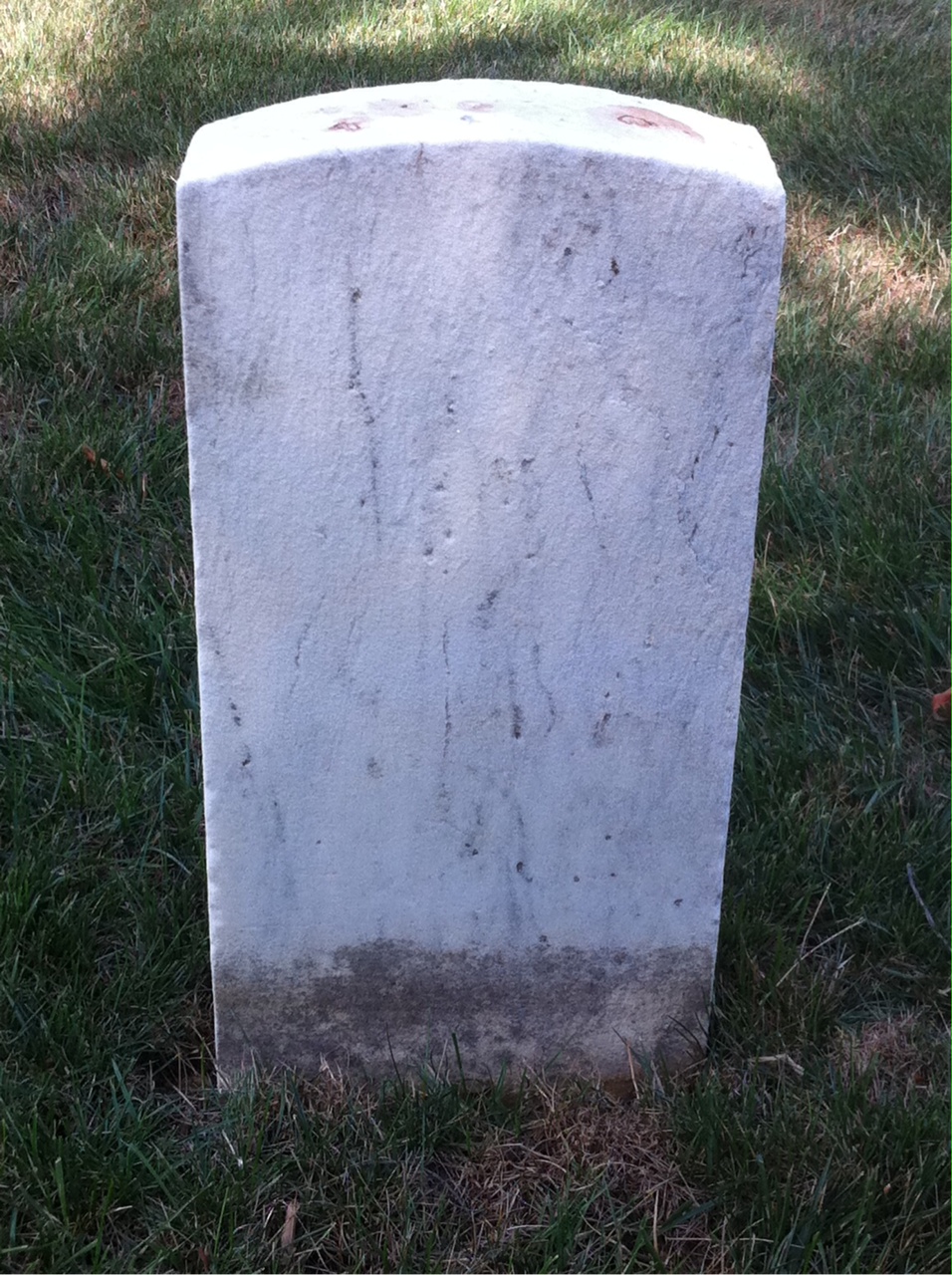 Back of headstone — L Morrow
