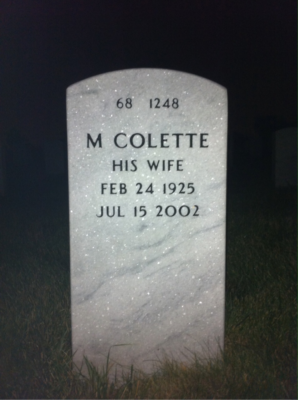 Back of headstone — William Bearden