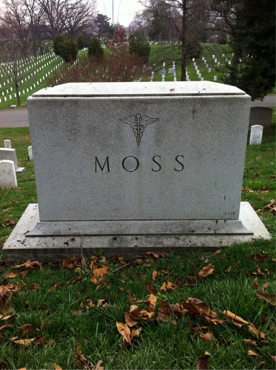 Back of headstone — Rachel Moss