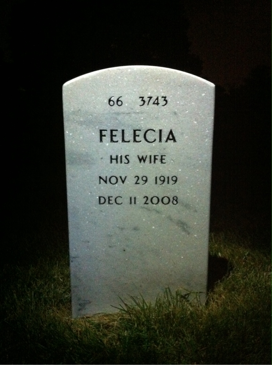 Back of headstone — George Mitchell