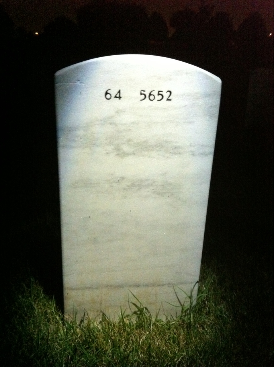 Back of headstone — Kevin Quinlan