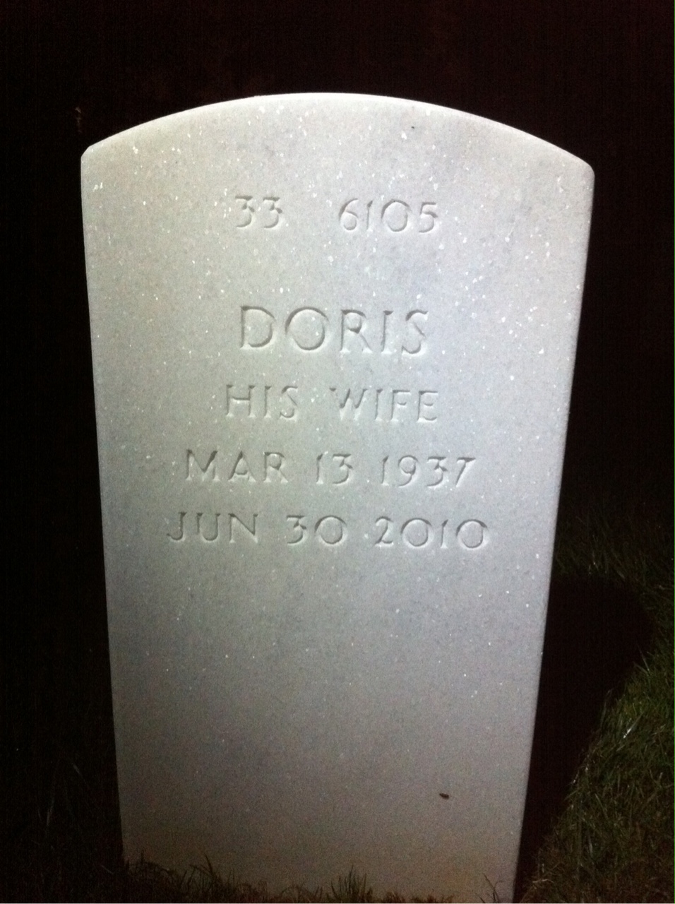 Back of headstone — George Moore