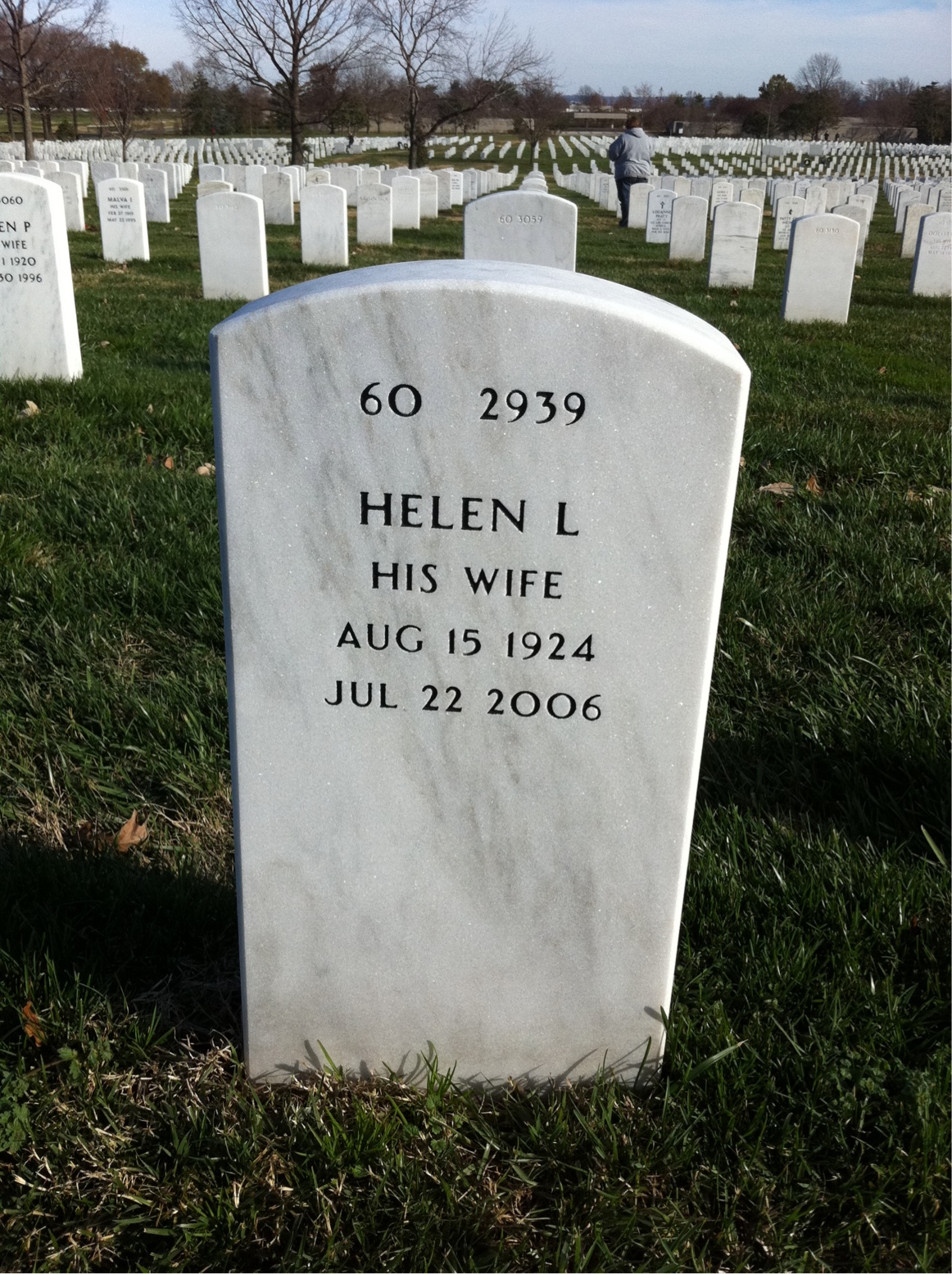 Back of headstone — Wallace Richardson